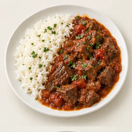 Beef with white rice